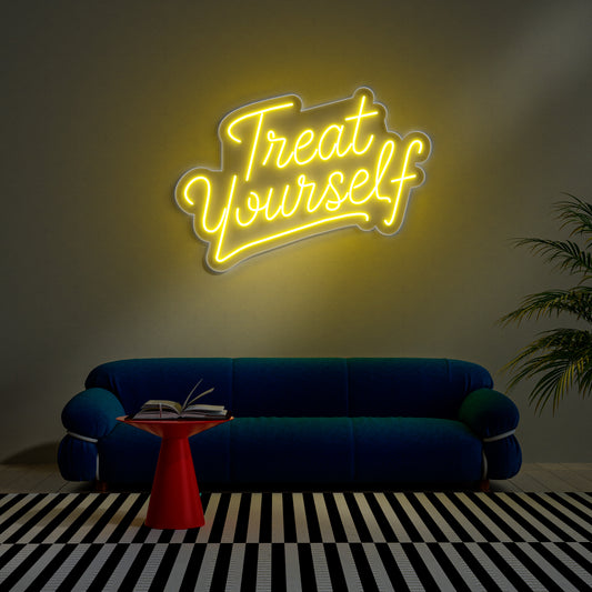 Treat Yourself Neon Sign for Bedroom Bathroom Relaxation Decor