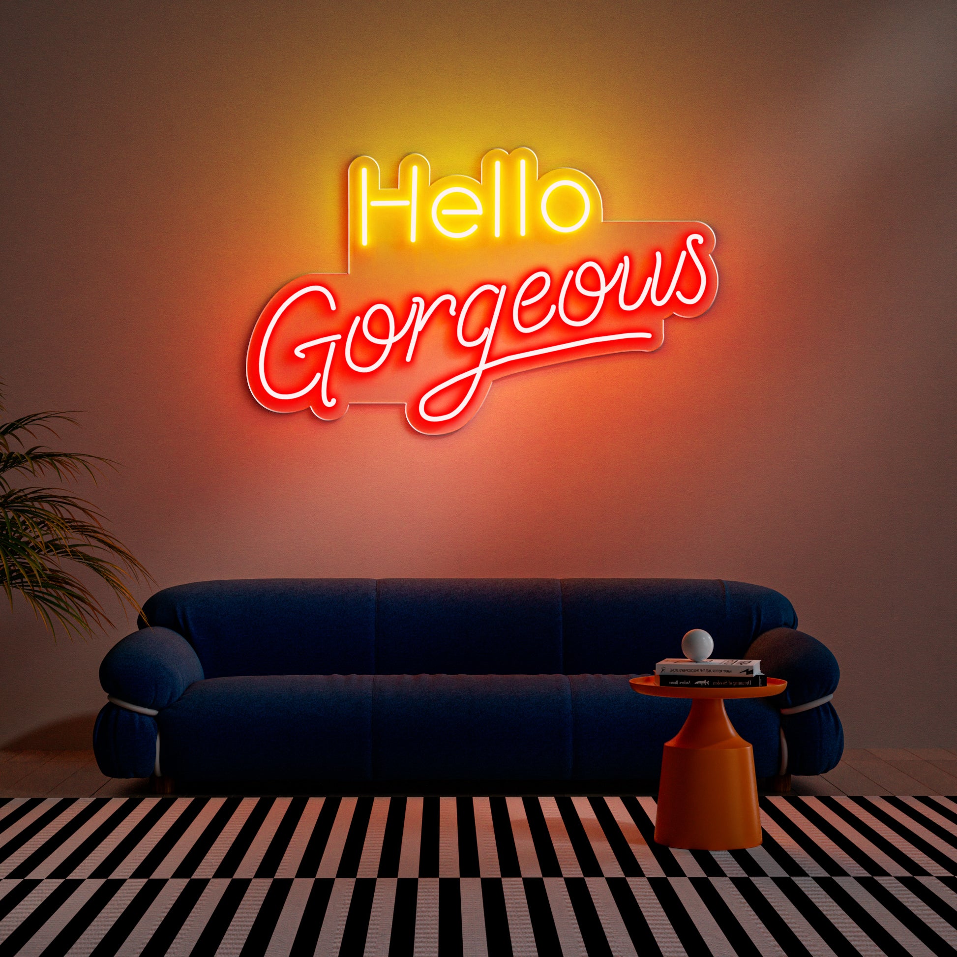Hello Gorgeous Neon Sign for Beauty Salon Bedroom Vanity