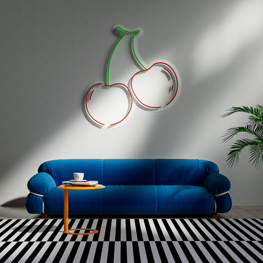 Cherry Neon Sign for Dessert Shop Kitchen Kids Room Decor