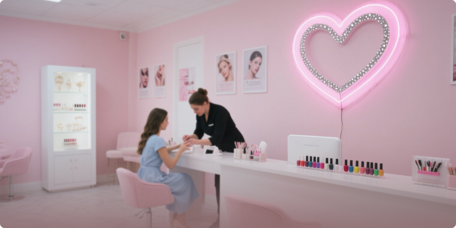 Nail salon neon sign
