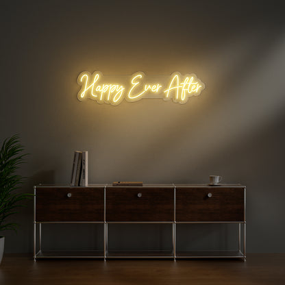 Happy Ever After Neon Sign for Wedding Romantic Home Decor Fairytale Gift