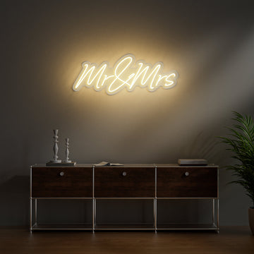 Mr&Mrs Neon Sign for Wedding Decor Anniversary Gift Romantic Home Accent