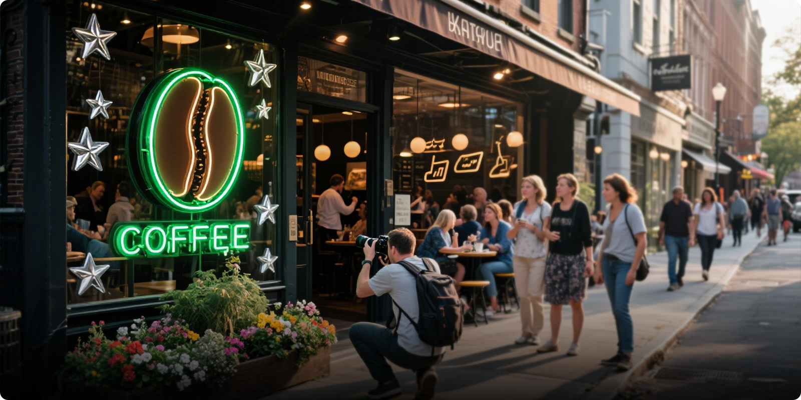 Coffee shop neon sign