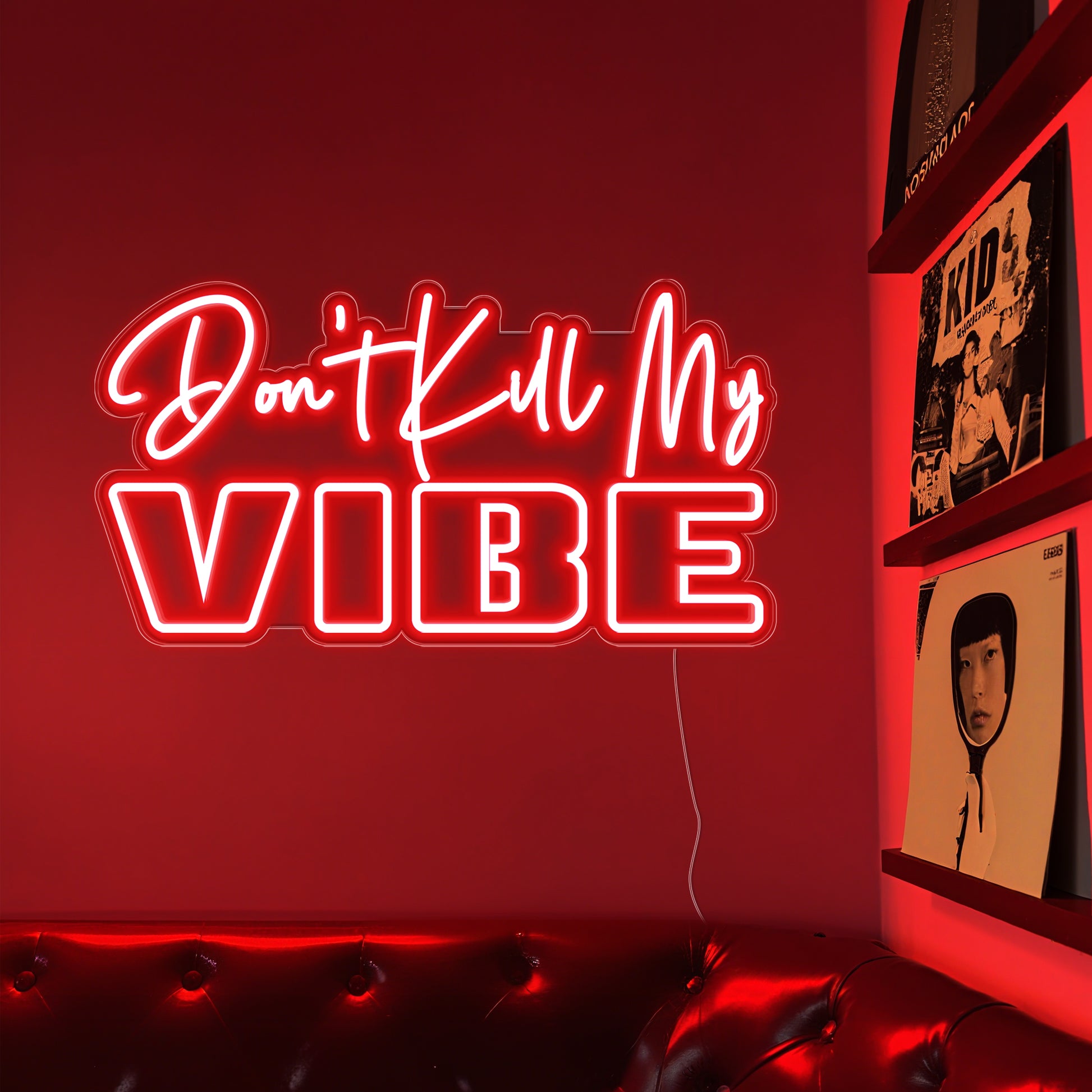 Don't Kill My Vibe Neon Sign for Bedroom Game Room Home Bar Sassy Decor