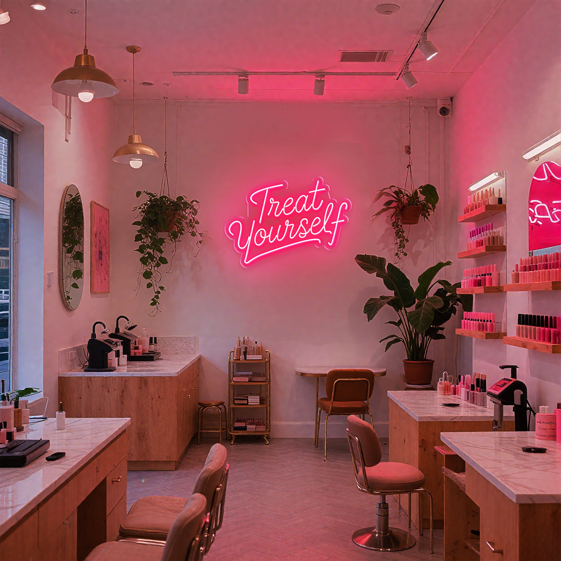 Treat Yourself Neon Sign for Bedroom Bathroom Relaxation Decor