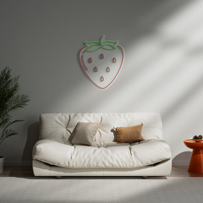 Strawberry Neon Sign for Kitchen Cafe Kids Room Sweet Food Decor
