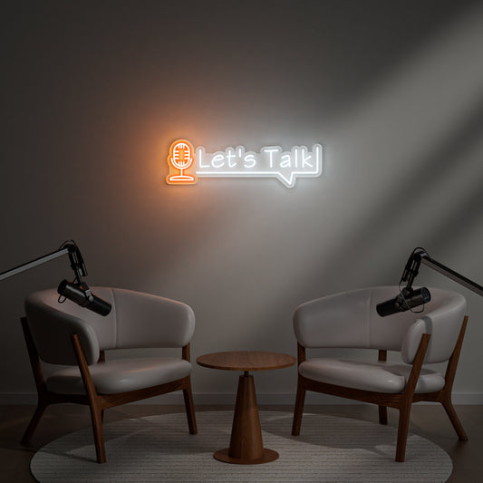 Let's Talk Neon Sign for Office Therapy Room Cafe Conversation Space