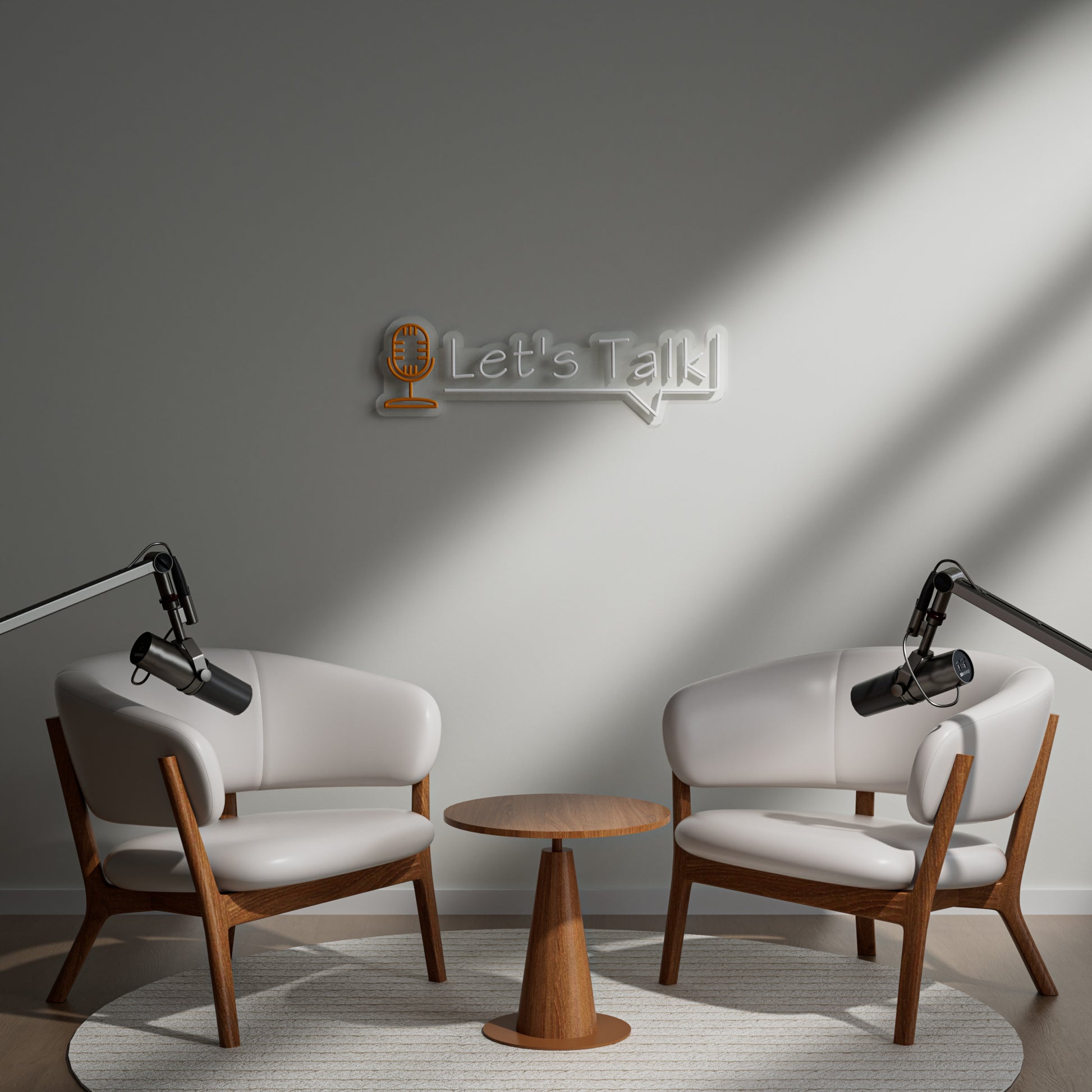 Let's Talk Neon Sign for Office Therapy Room Cafe Conversation Space
