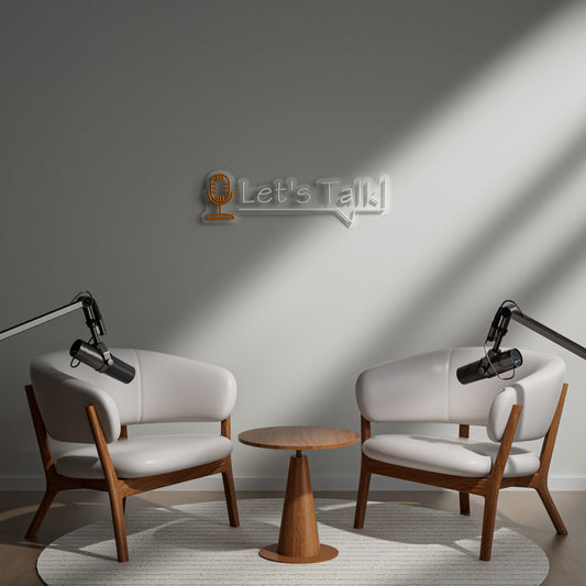 Let's Talk Neon Sign for Office Therapy Room Cafe Conversation Space