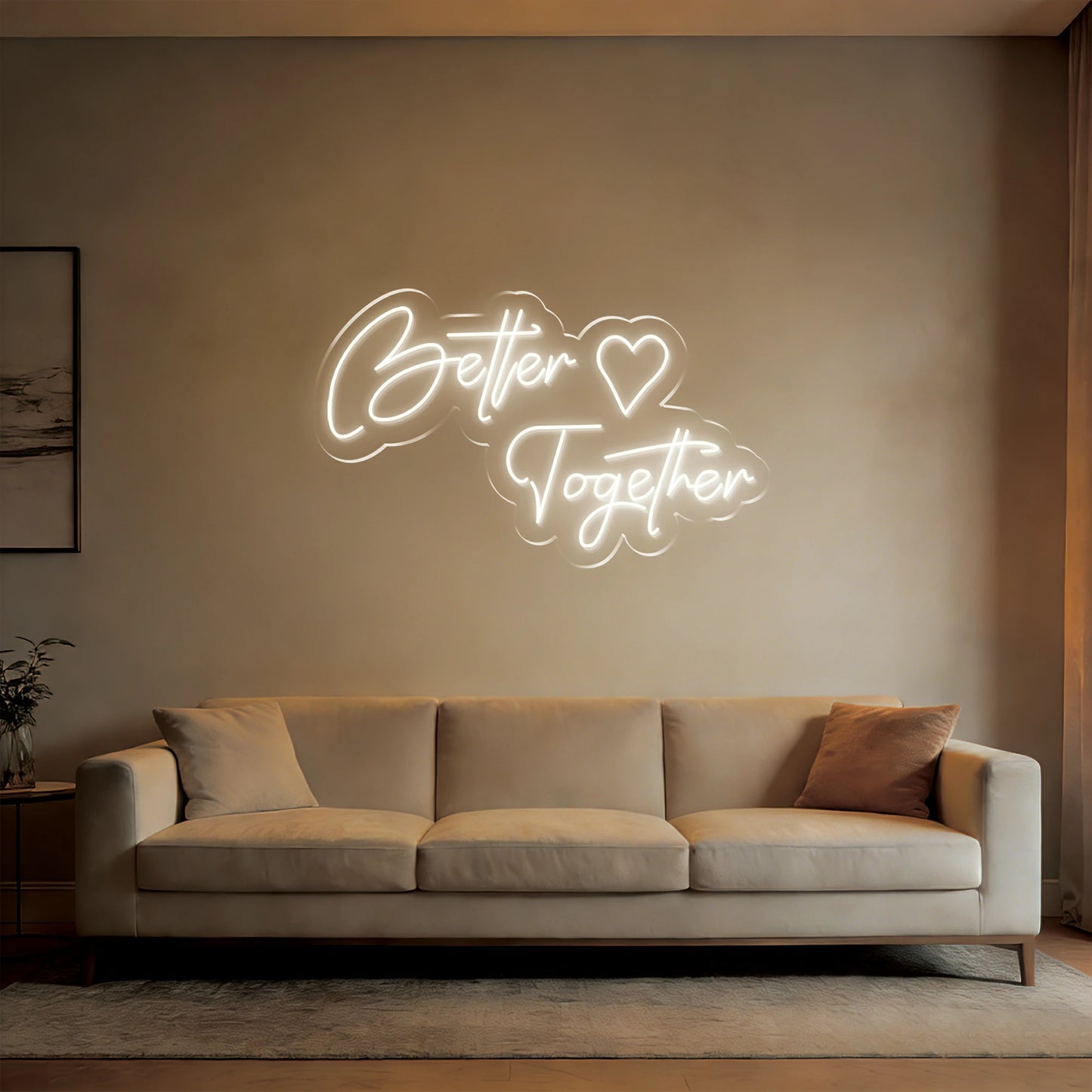 Better Together Neon Sign for Couple Home Friendship Family Decor