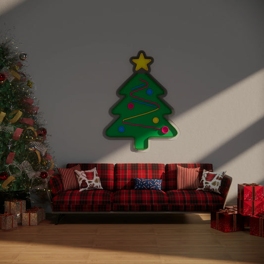 Christmas Tree Neon Sign for Modern Holiday Window Decor