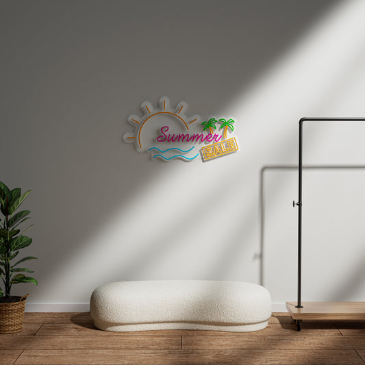 Summer Sale Neon Sign for Retail Store Shop Window Seasonal Promotion