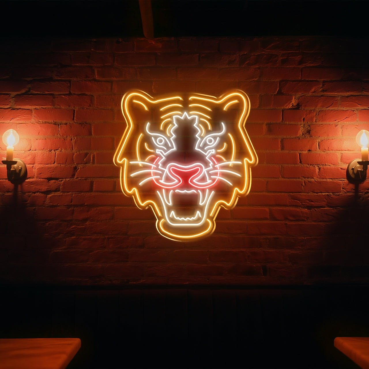 Tiger Neon Sign for Gaming Room Bar Shop Decor