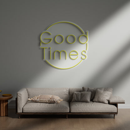 Good Times Neon Sign for Party Home Bar Game Room Celebration Decor