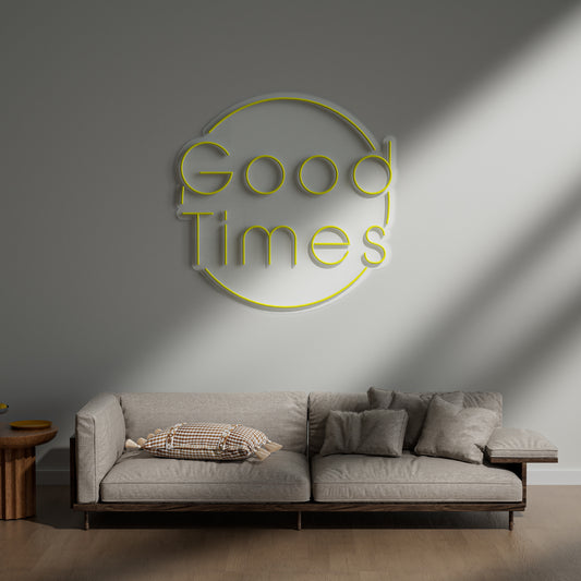 Good Times Neon Sign for Party Home Bar Game Room Celebration Decor