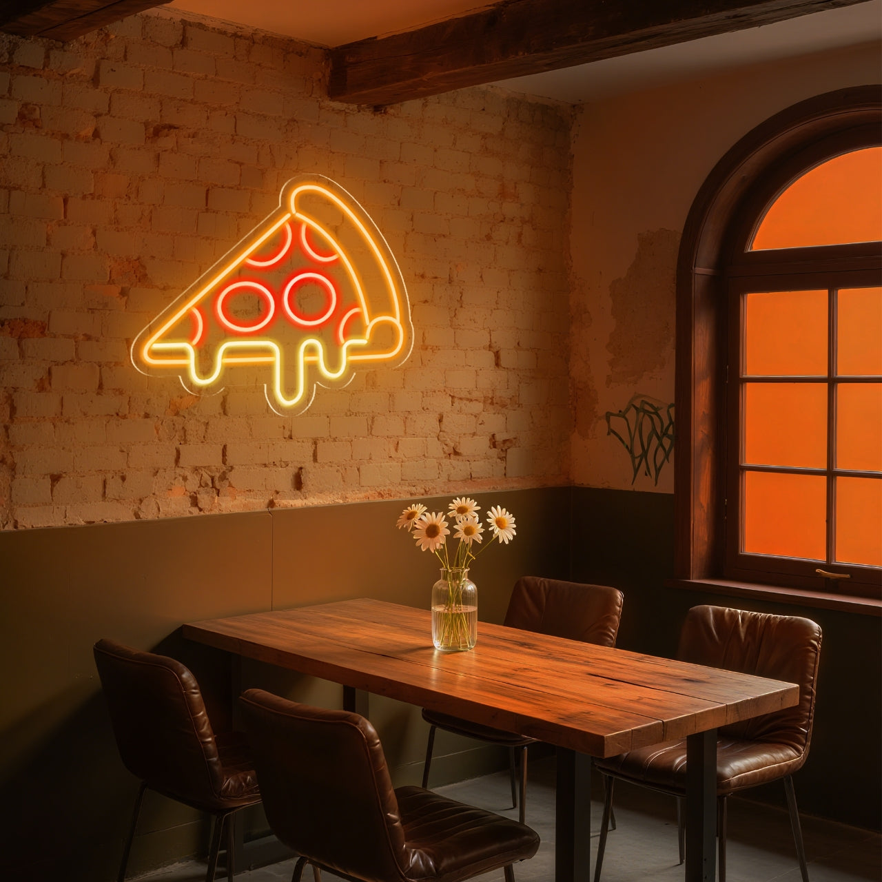 Pizza Neon Sign for Kitchen Dining Room Home Bar Foodie Decor