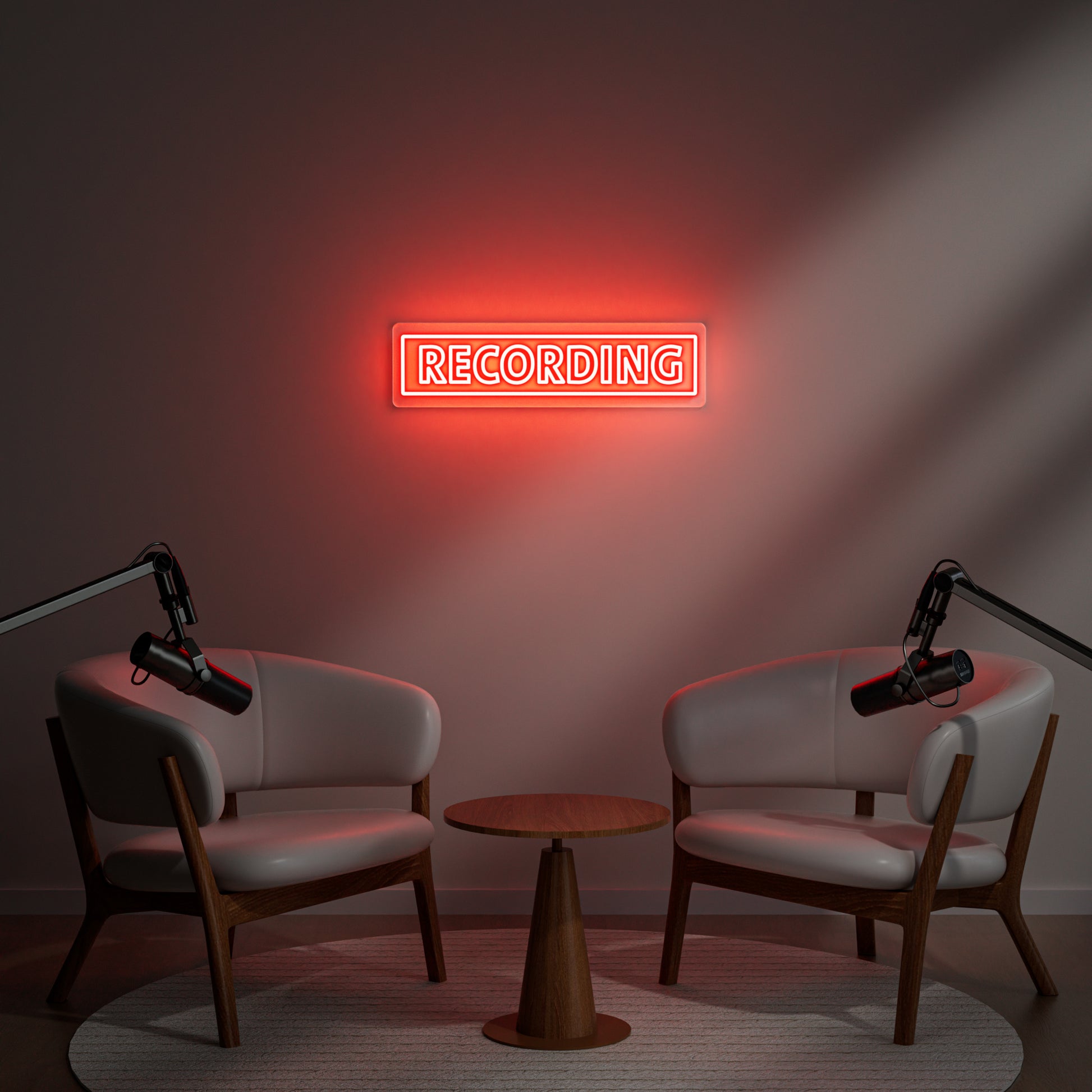 Recording Neon Sign for Music Studio Podcast Booth Video Production Home Studio