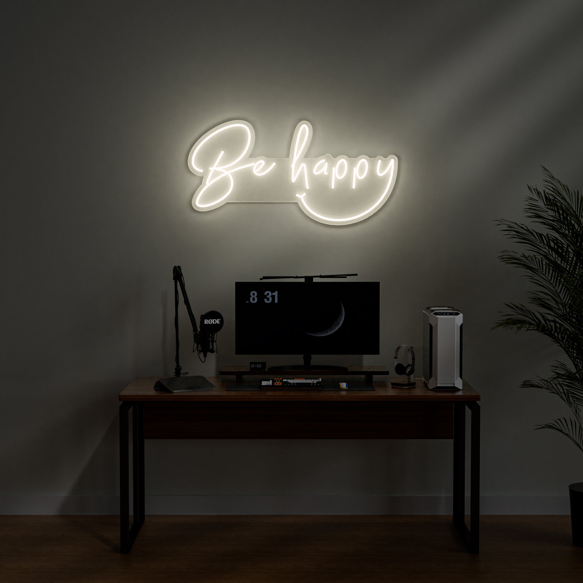 Be Happy Neon Sign for Bedroom Living Room Office Positive Decor Gift