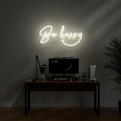 Be Happy Neon Sign for Bedroom Living Room Office Positive Decor Gift