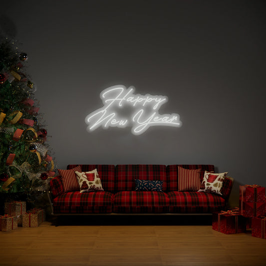 Happy New Year Neon Sign for 2026 NYE Party Backdrop Decor