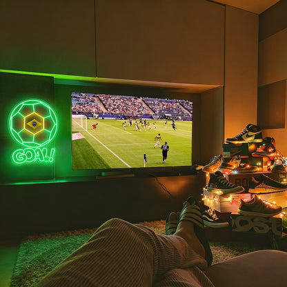 Fans Support Soccer Goal Neon Sign