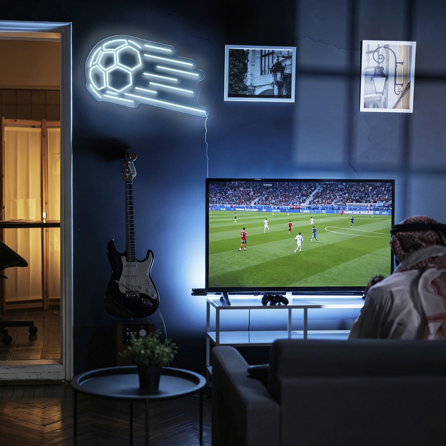 Flaming Soccer Neon Sign
