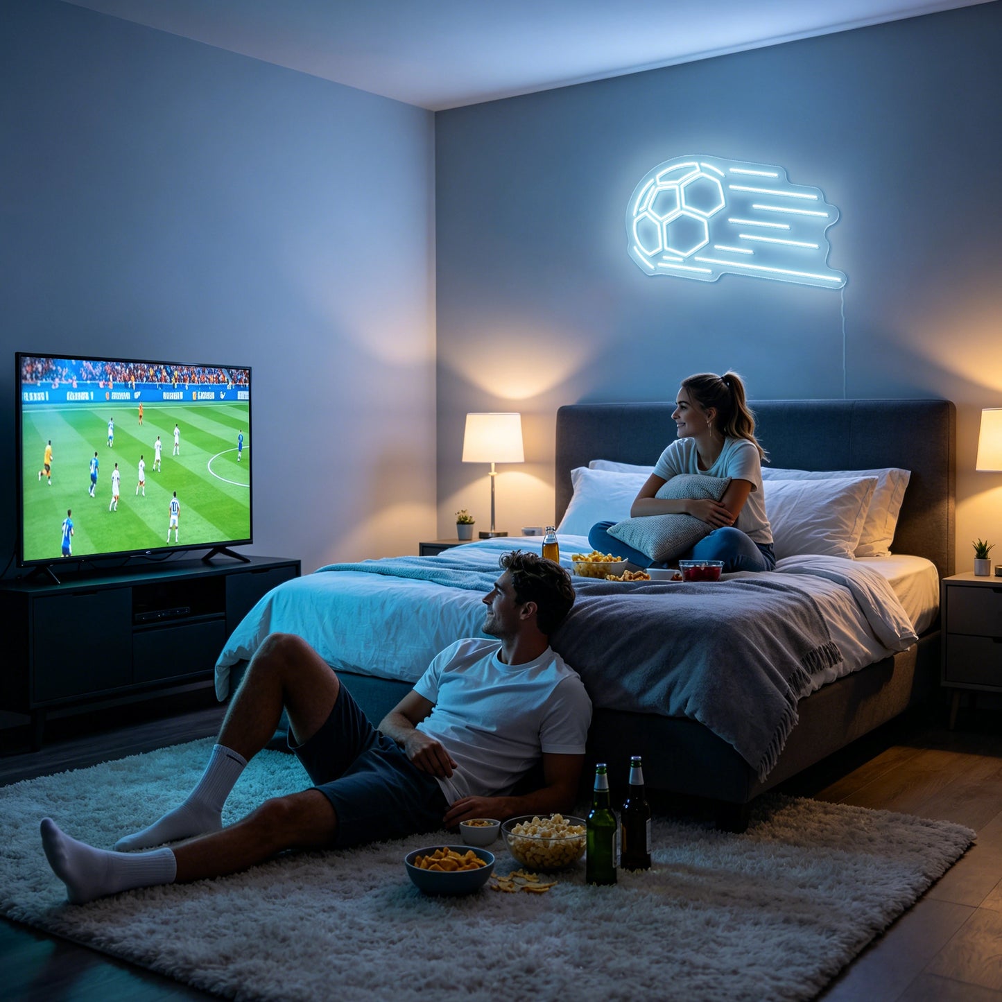 Flaming Soccer Neon Sign