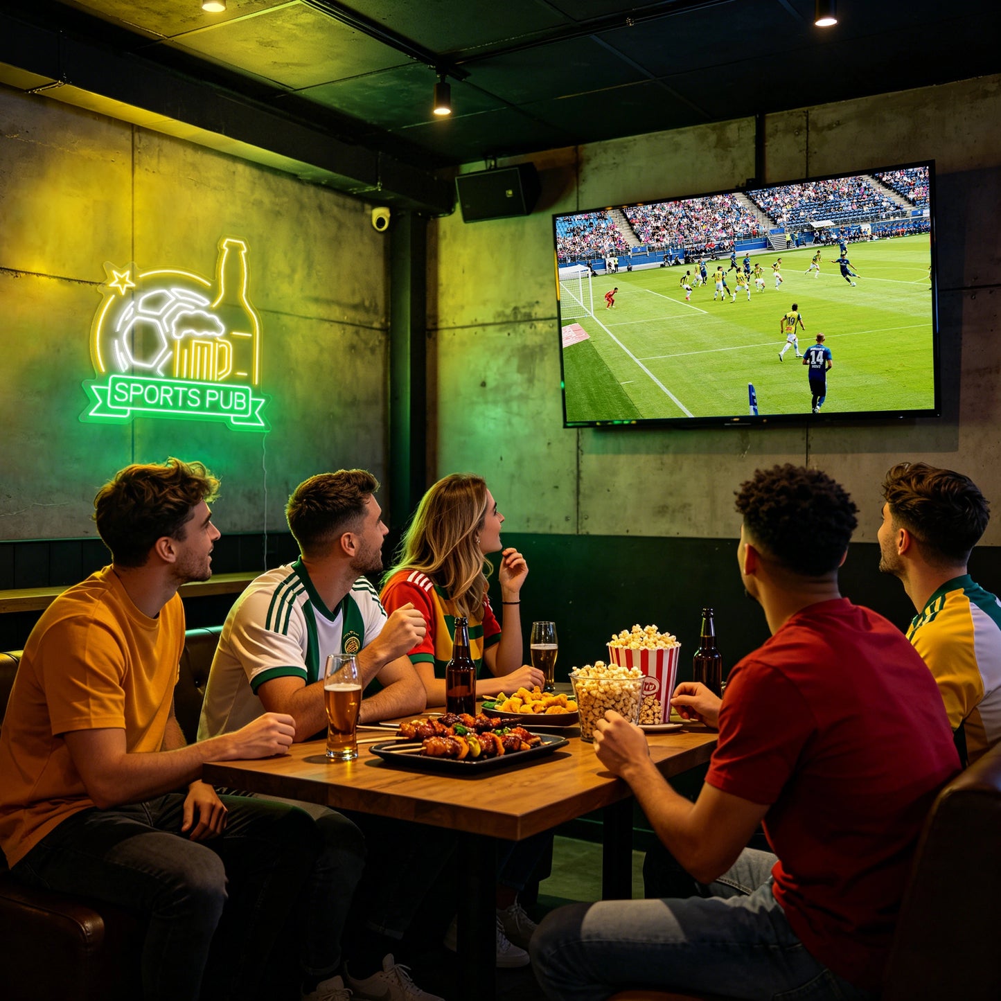 Football Beer Sports Pub Neon Sign