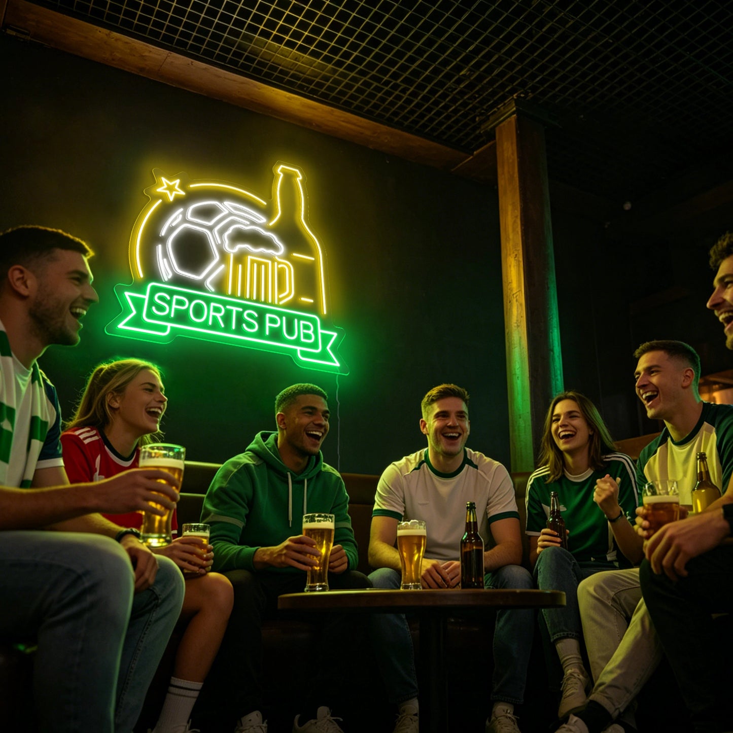 Football Beer Sports Pub Neon Sign