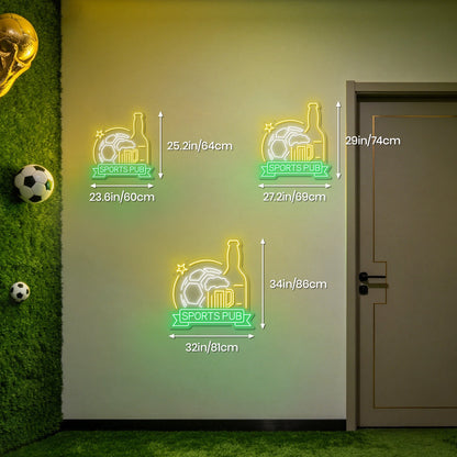 Football Beer Sports Pub Neon Sign