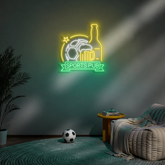Football Beer Sports Pub Neon Sign