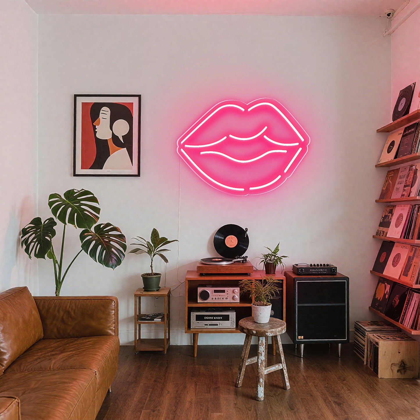 Lips Neon Sign for Beauty Hair Nail Salon Shop Decor