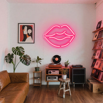 Lips Neon Sign for Beauty Hair Nail Salon Shop Decor