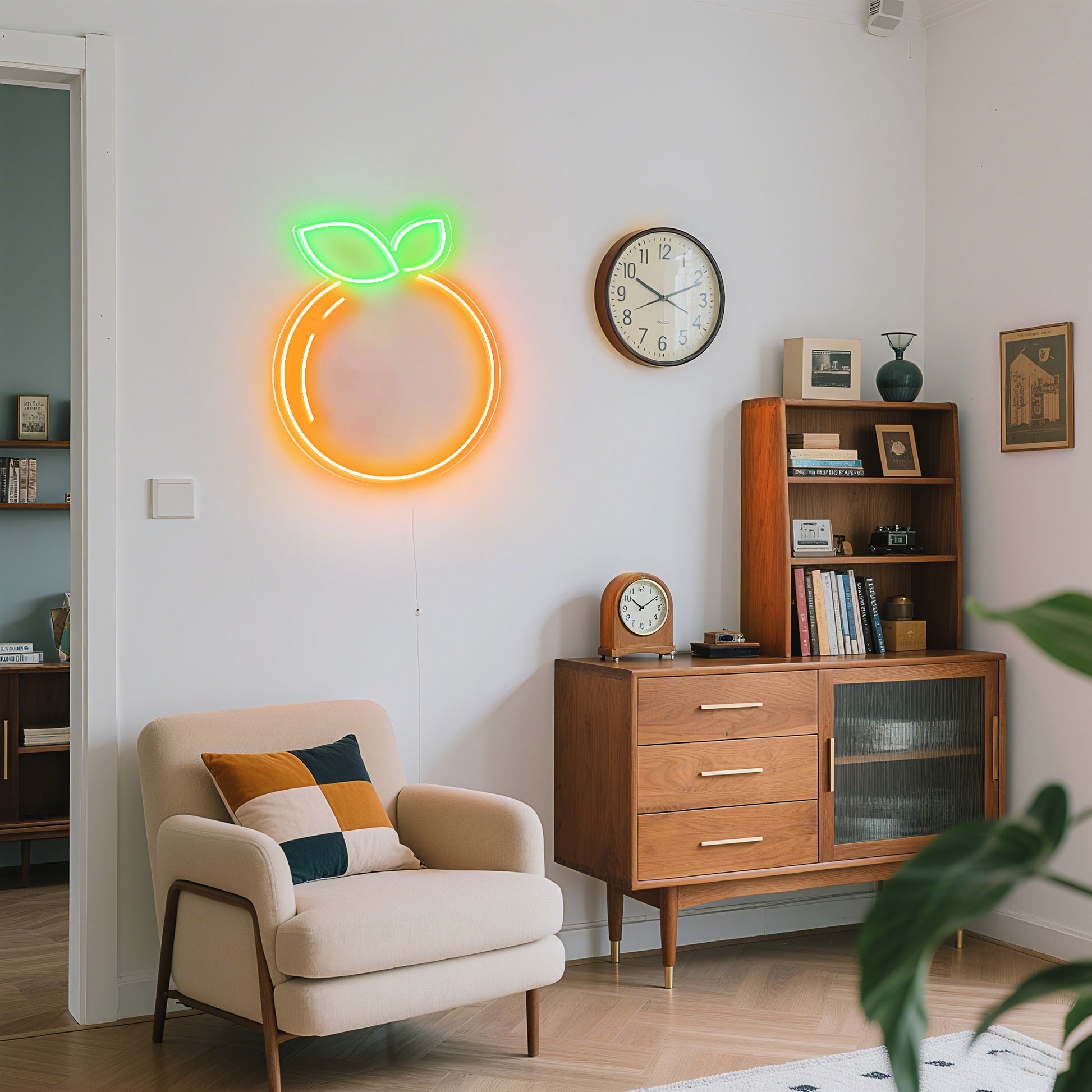 Orange Neon Sign for Kitchen Dining Juice Bar Breakfast Decor