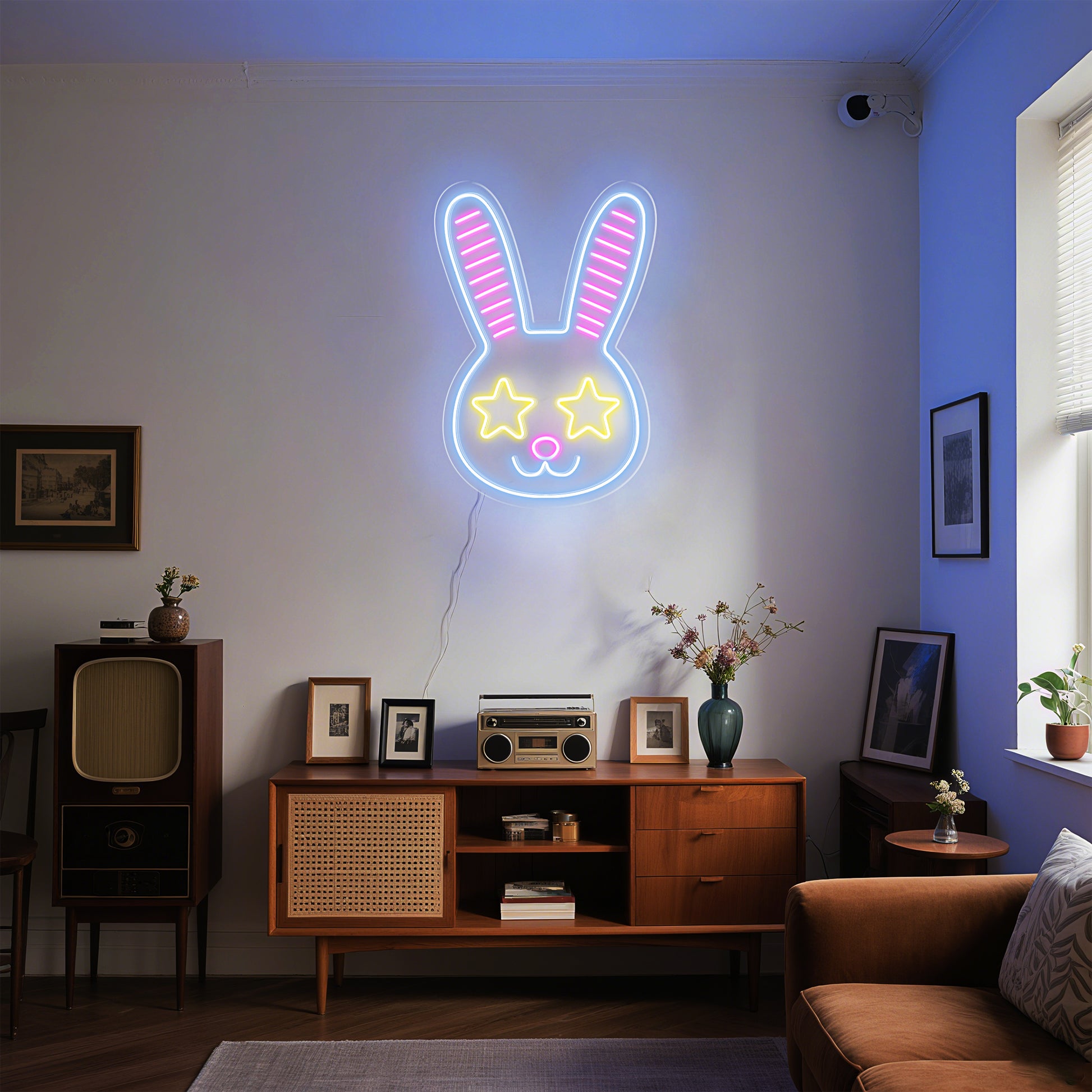 Bunny Neon Sign for Kids Room Pet Store Cozy Home Decor