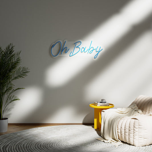 Oh Baby Neon Sign for Baby Shower Nursery Gender Reveal Party Decor
