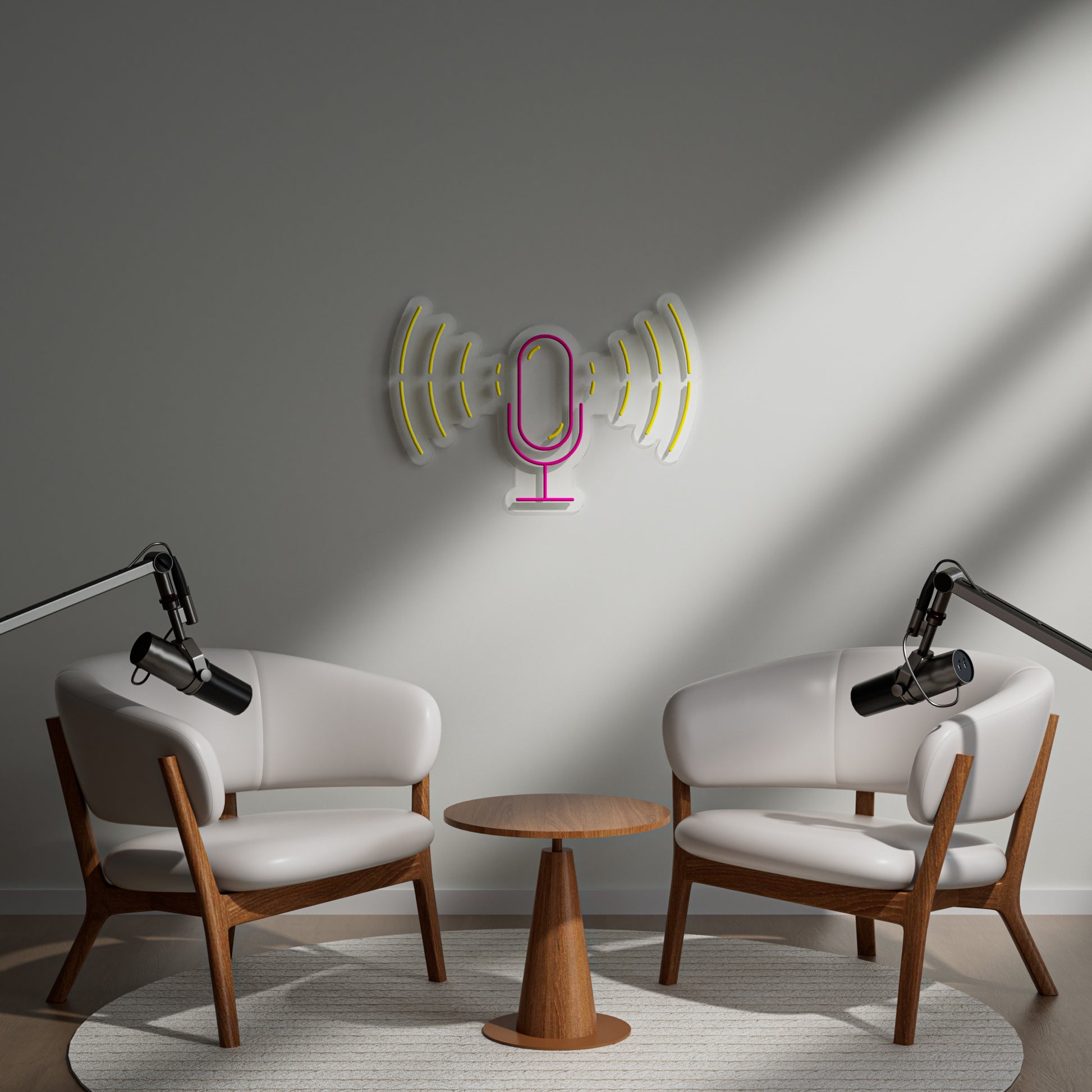 Podcast Neon Sign for Podcasting Studio Recording Booth Audio Content Creators