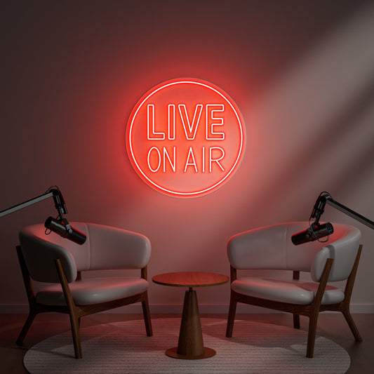 Live On Air Neon Sign for Streaming Studio Podcast Room Gamer Setup Twitch