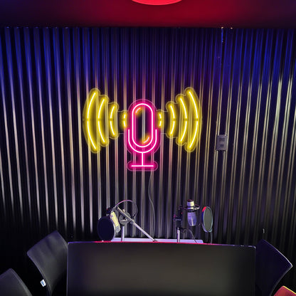 Podcast Neon Sign for Podcasting Studio Recording Booth Audio Content Creators