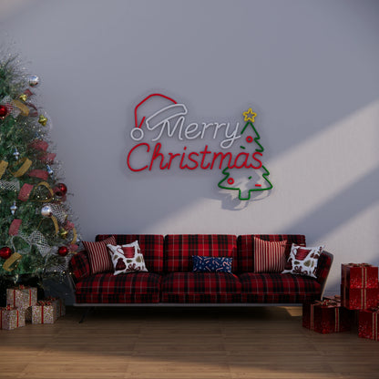 Merry Christmas Neon Sign for Festive Holiday Wall Decor