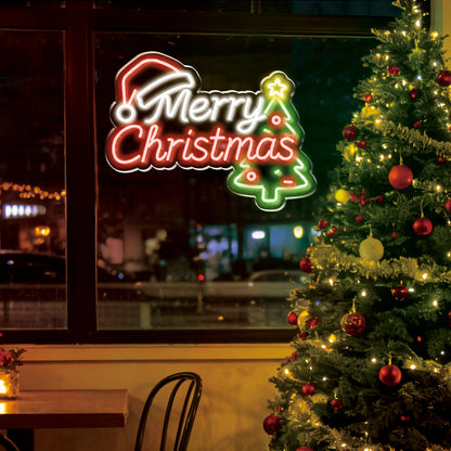 Merry Christmas Neon Sign for Festive Holiday Wall Decor