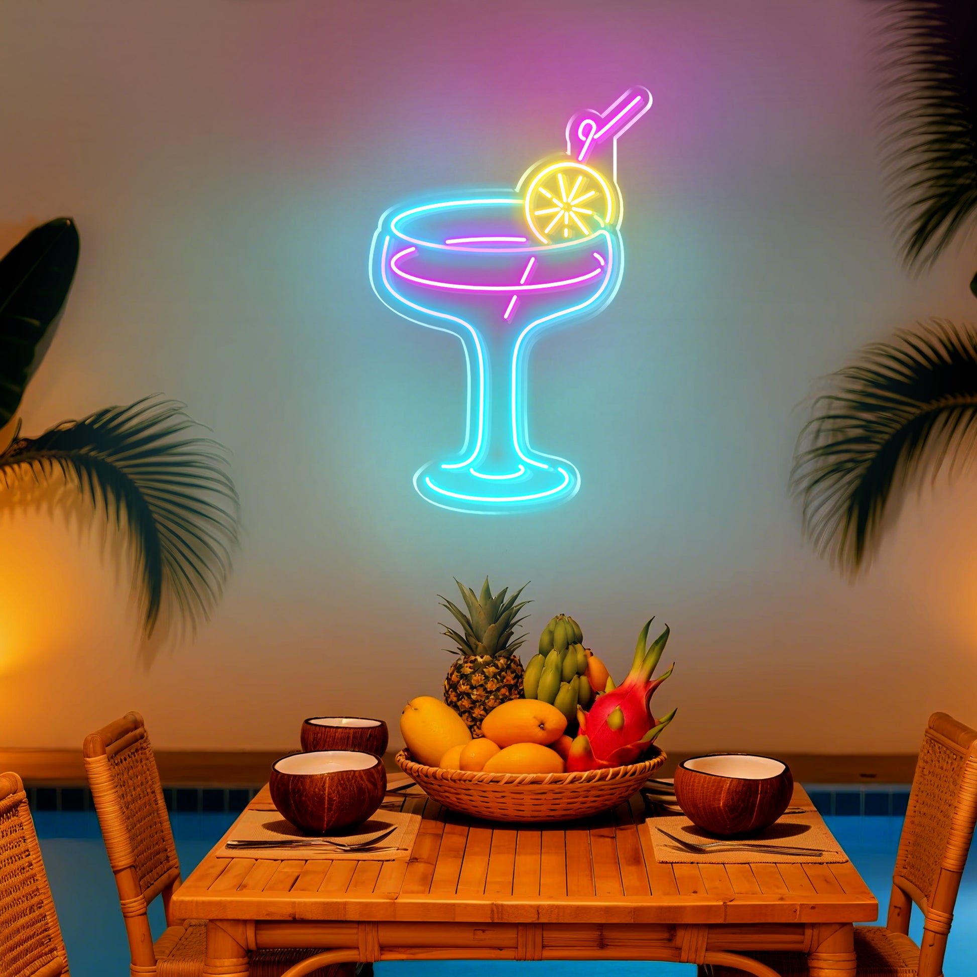 Cocktails Neon Sign for Bar Home Pub Party Decor