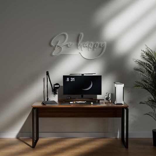 Be Happy Neon Sign for Bedroom Living Room Office Positive Decor Gift