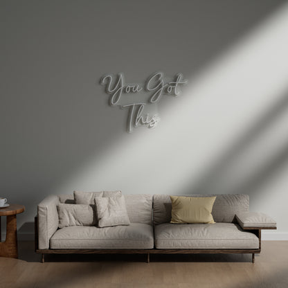 You Got This Neon Sign for Home Office Gym Student Motivational Decor