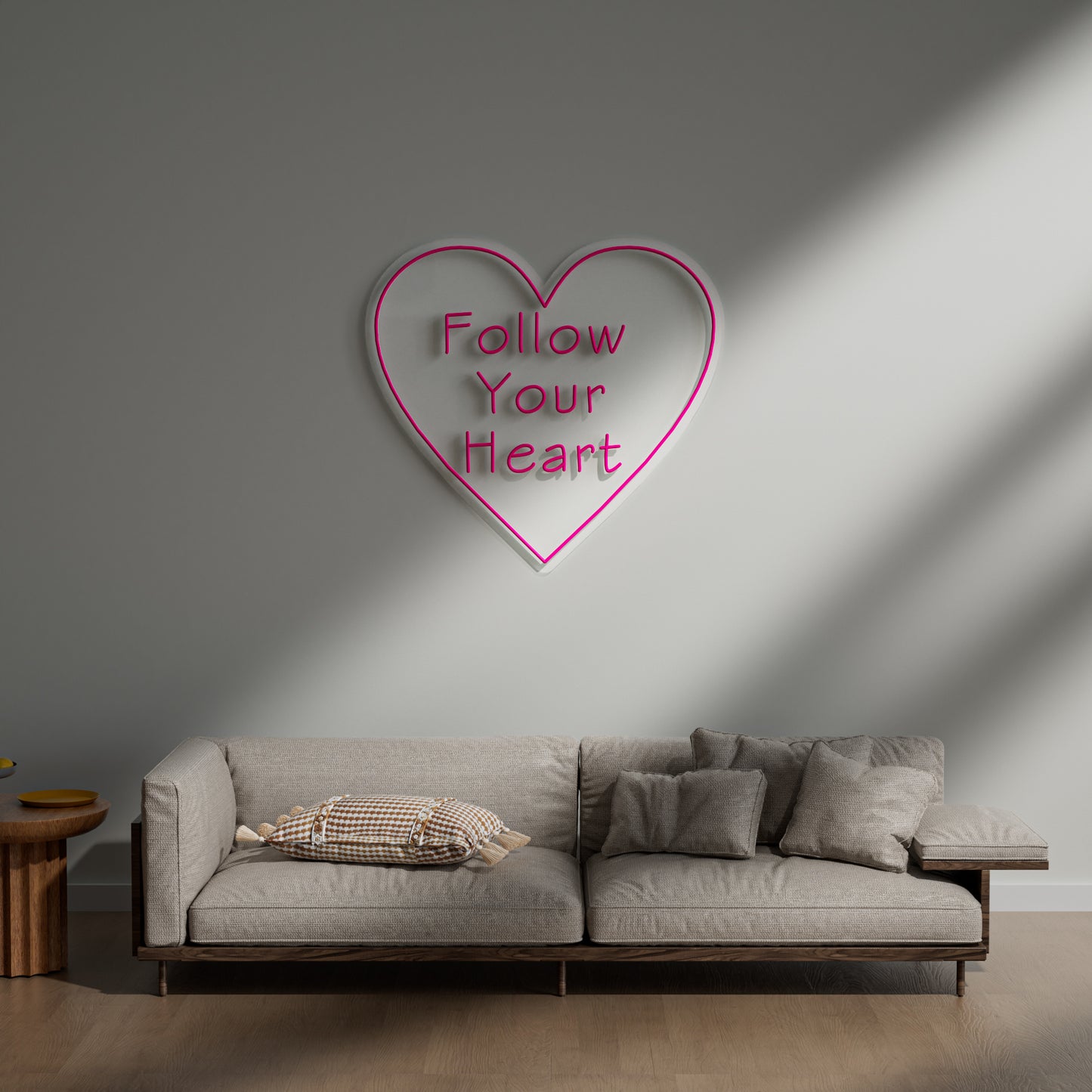 Follow Your Heart Neon Sign for Bedroom Meditation Room Inspirational Decor
