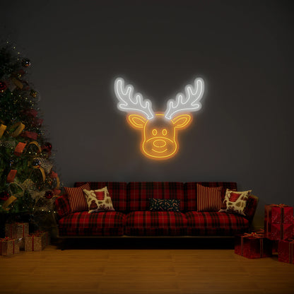 Christmas Reindeer Neon Sign for Rudolph Wall Art Decor