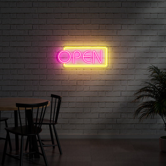 Open Neon Sign for Business Shop Cafe Restaurant Window Display