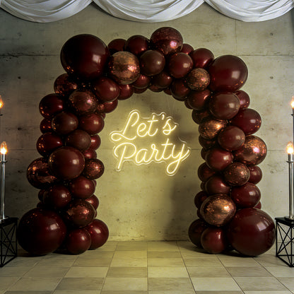 Let's Party Neon Sign for Celebration Birthday Event Decor
