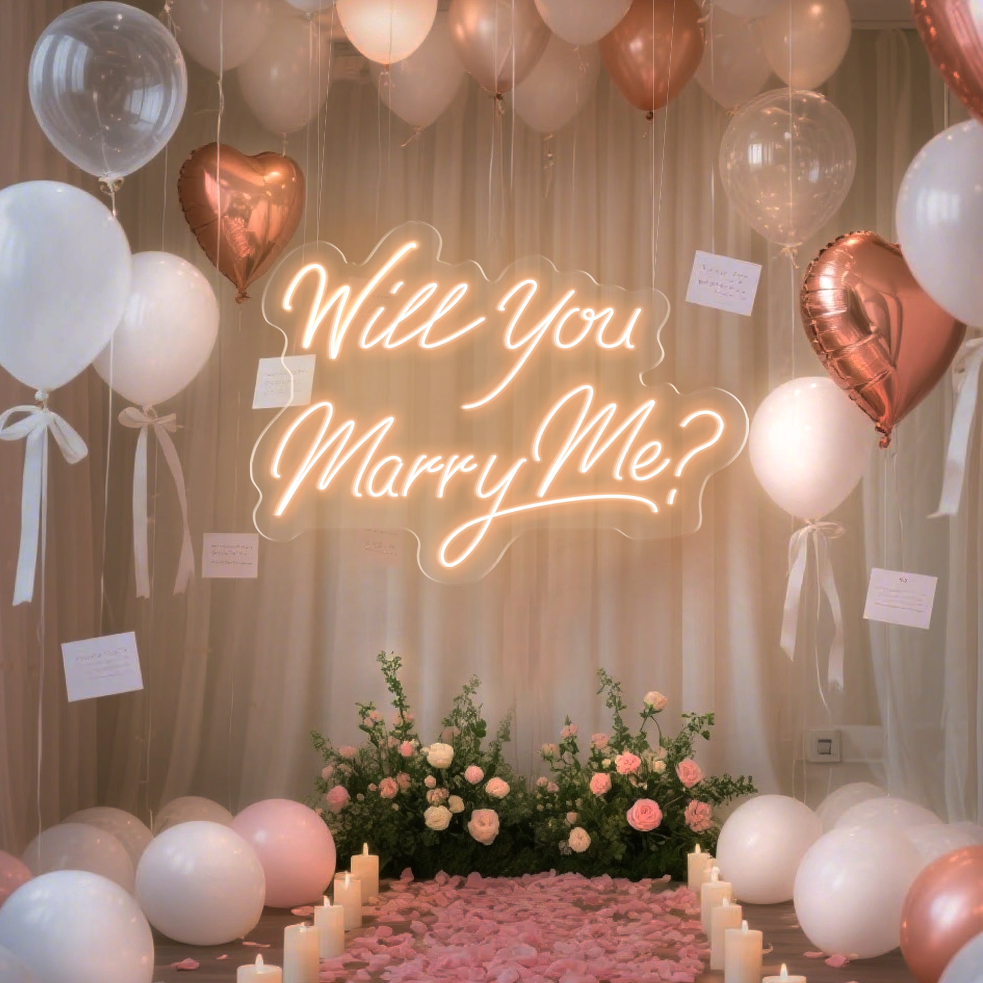 Will You Marry Me Neon Sign Romantic Proposal Wedding