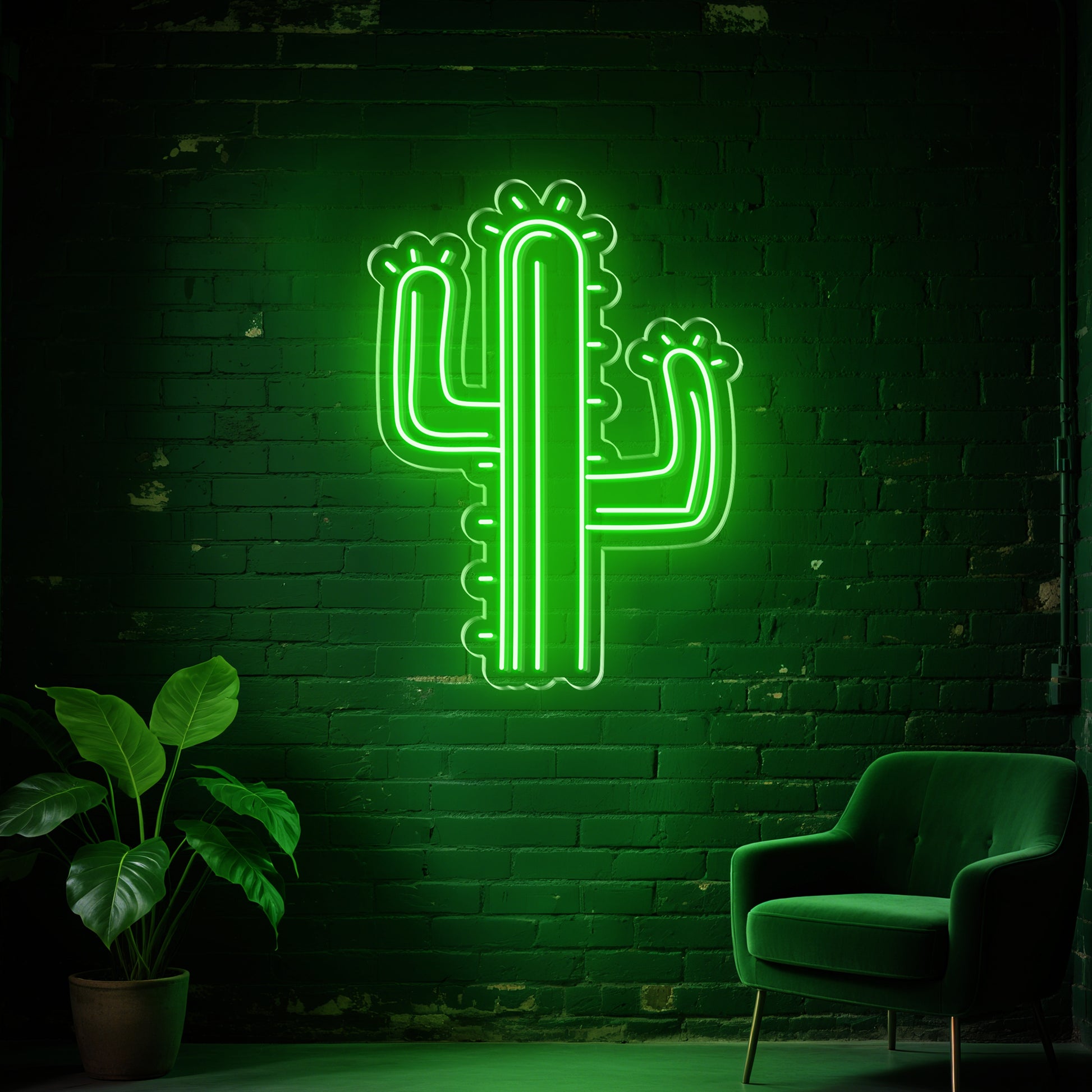 Cactus Neon Sign for Boho Living Room Bedroom Office Trendy Decor